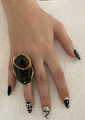 Anillo Ovalado de Ágata Negra