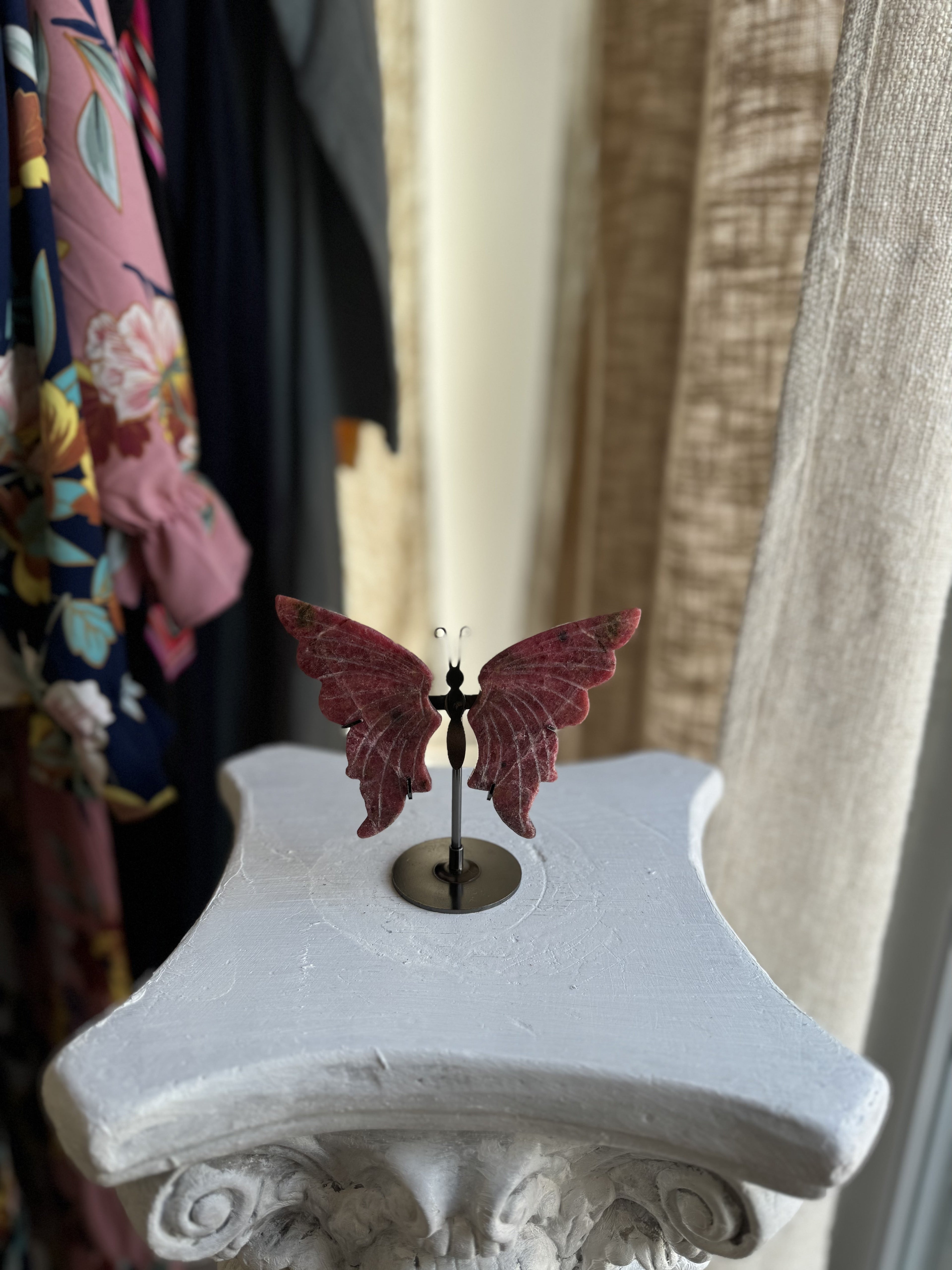 Mariposa de Cristal Cuarzo Rodonita