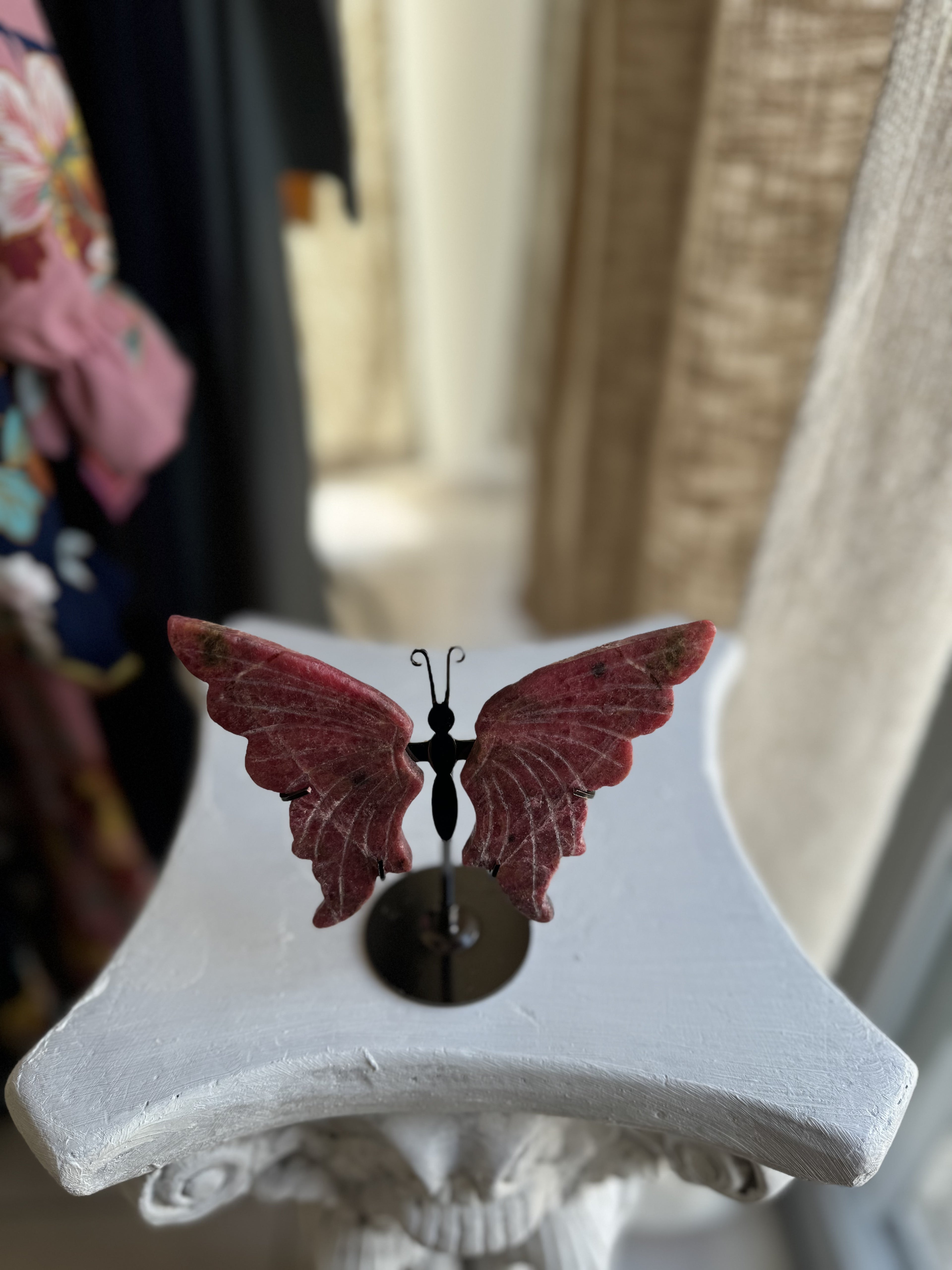 Mariposa de Cristal Cuarzo Rodonita