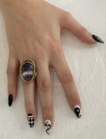 Anillo Ovalado de Amatista