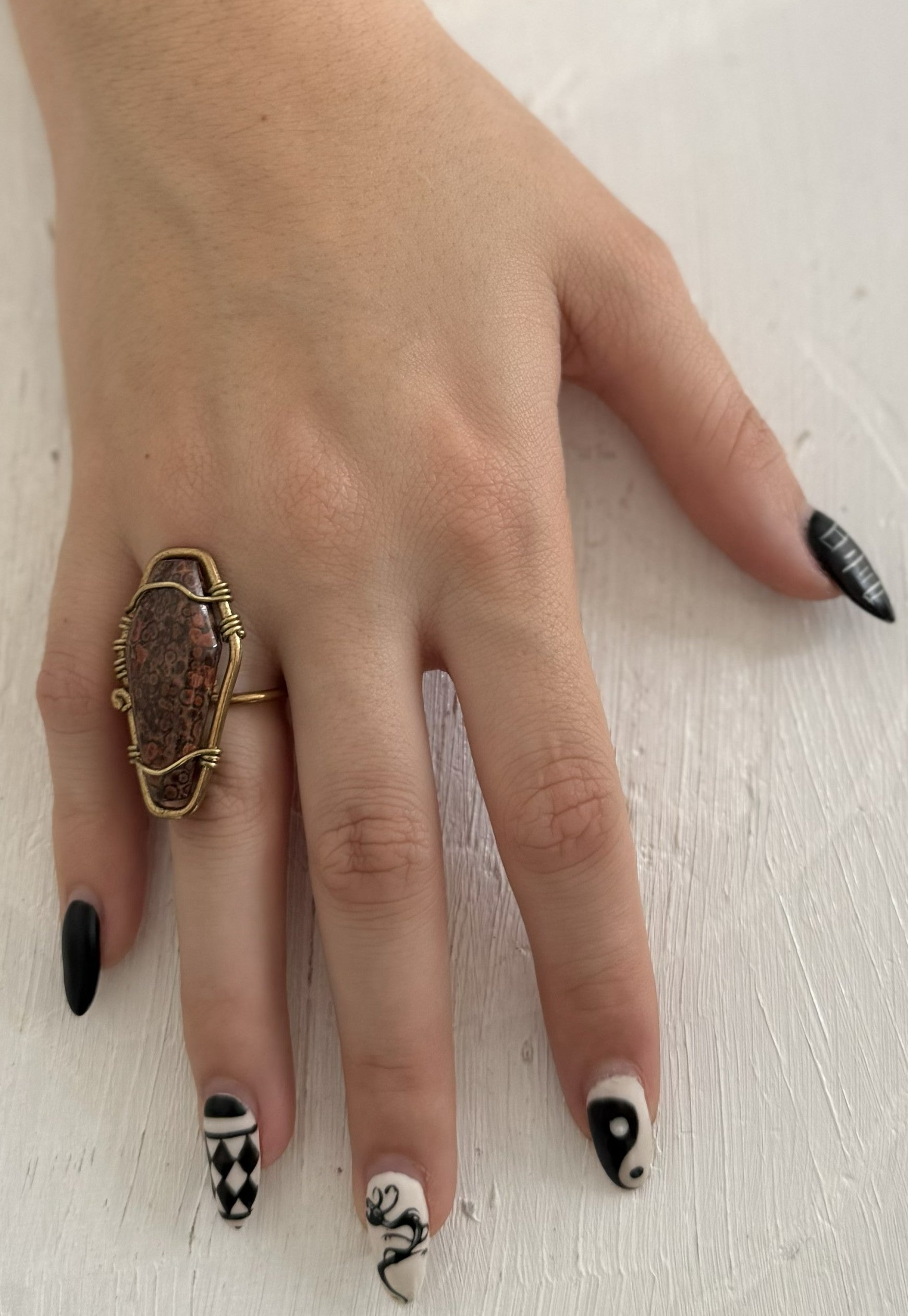 Anillo de Jaspe de Piel de Leopardo