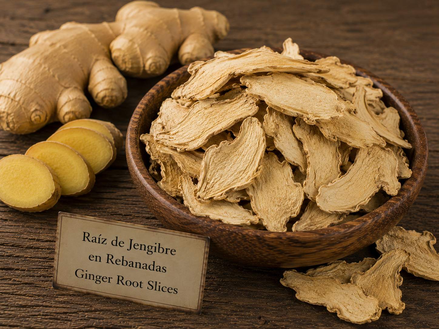 Raíz de Jengibre en Rebanadas/Ginger Root Slices