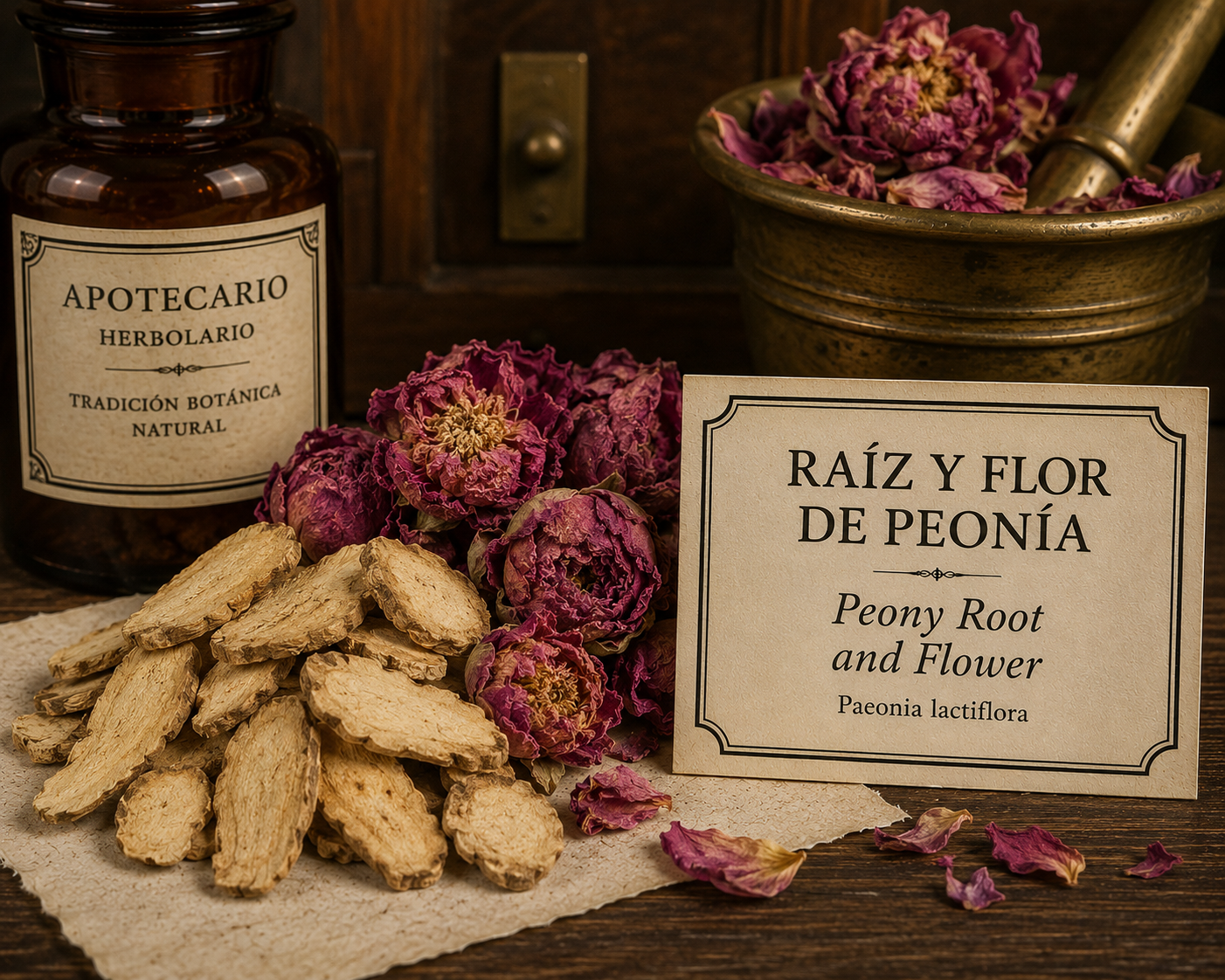 Raíz y Flor de Peonía/Peony Root and Flower