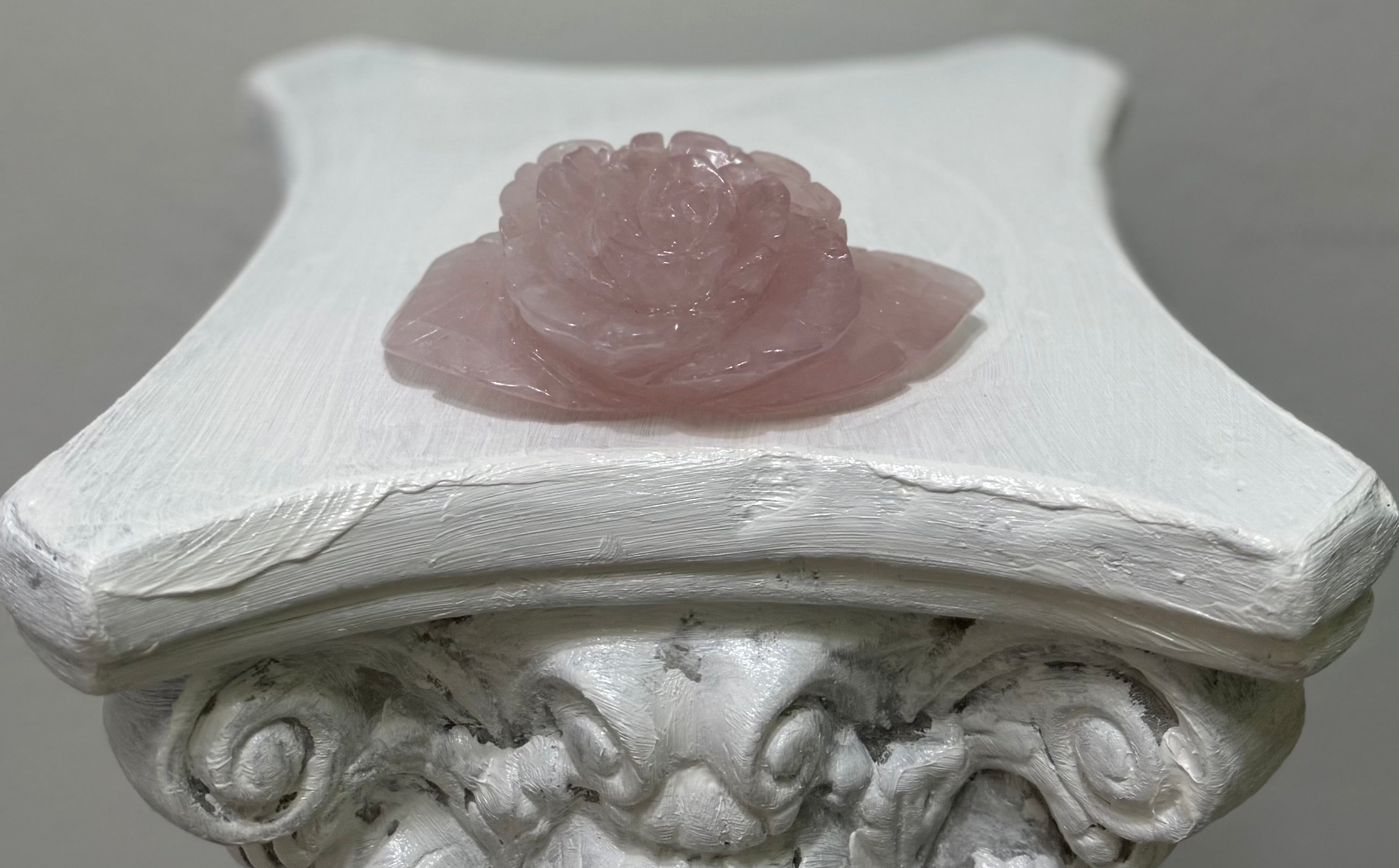 Flor de Peonía en Cuarzo Rosa