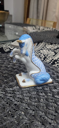 Figura Unicornio Azul y Blanco