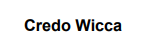 Credo Wicca