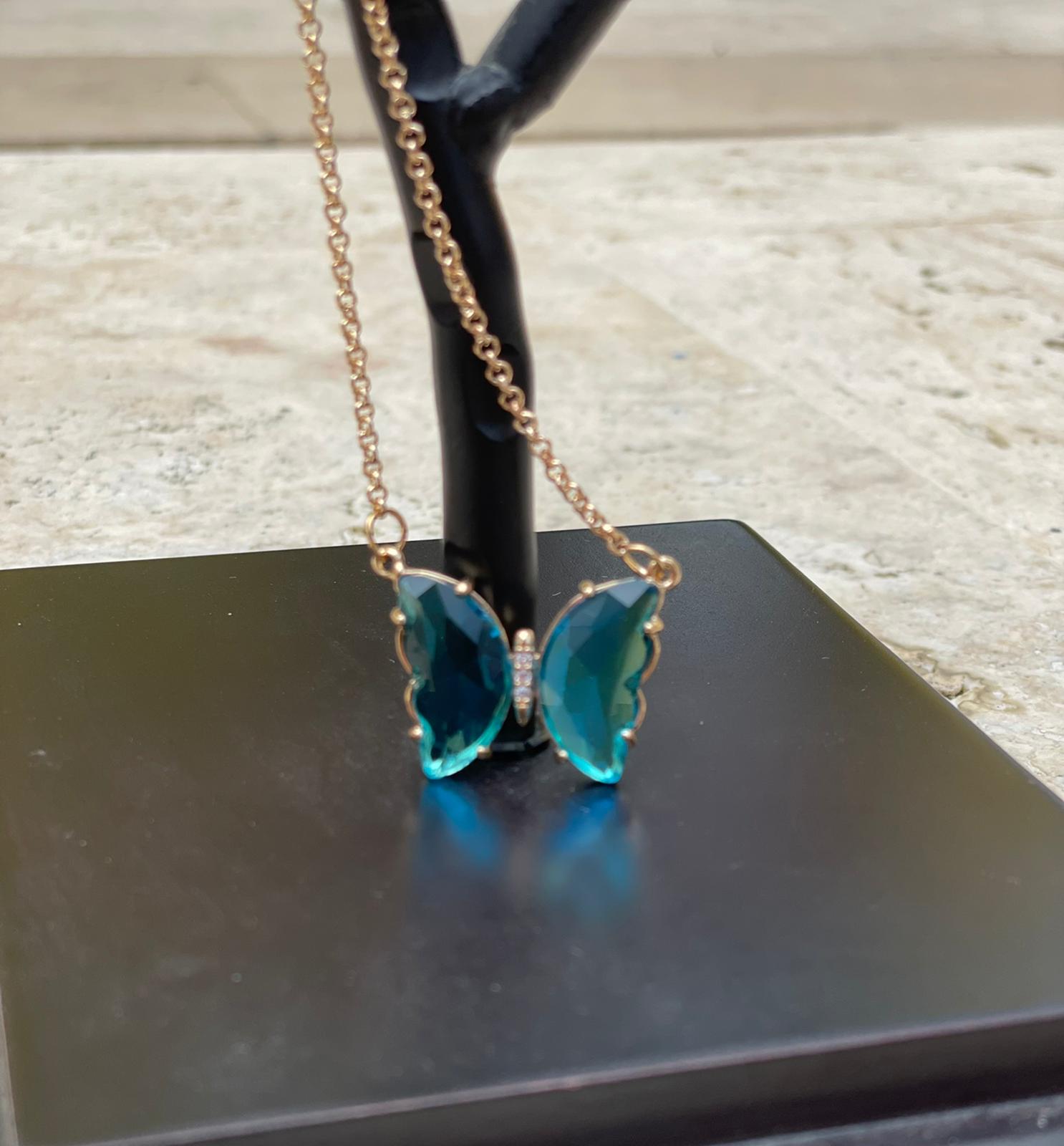 Collar de Mariposas en Cristal
