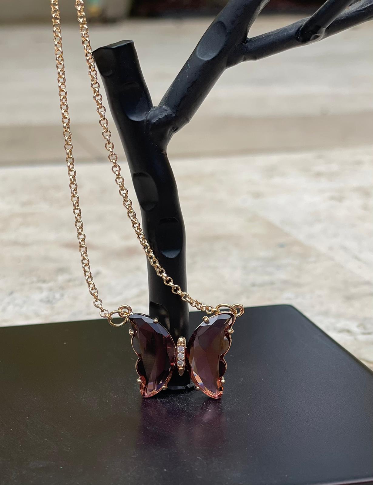 Collar de Mariposas en Cristal