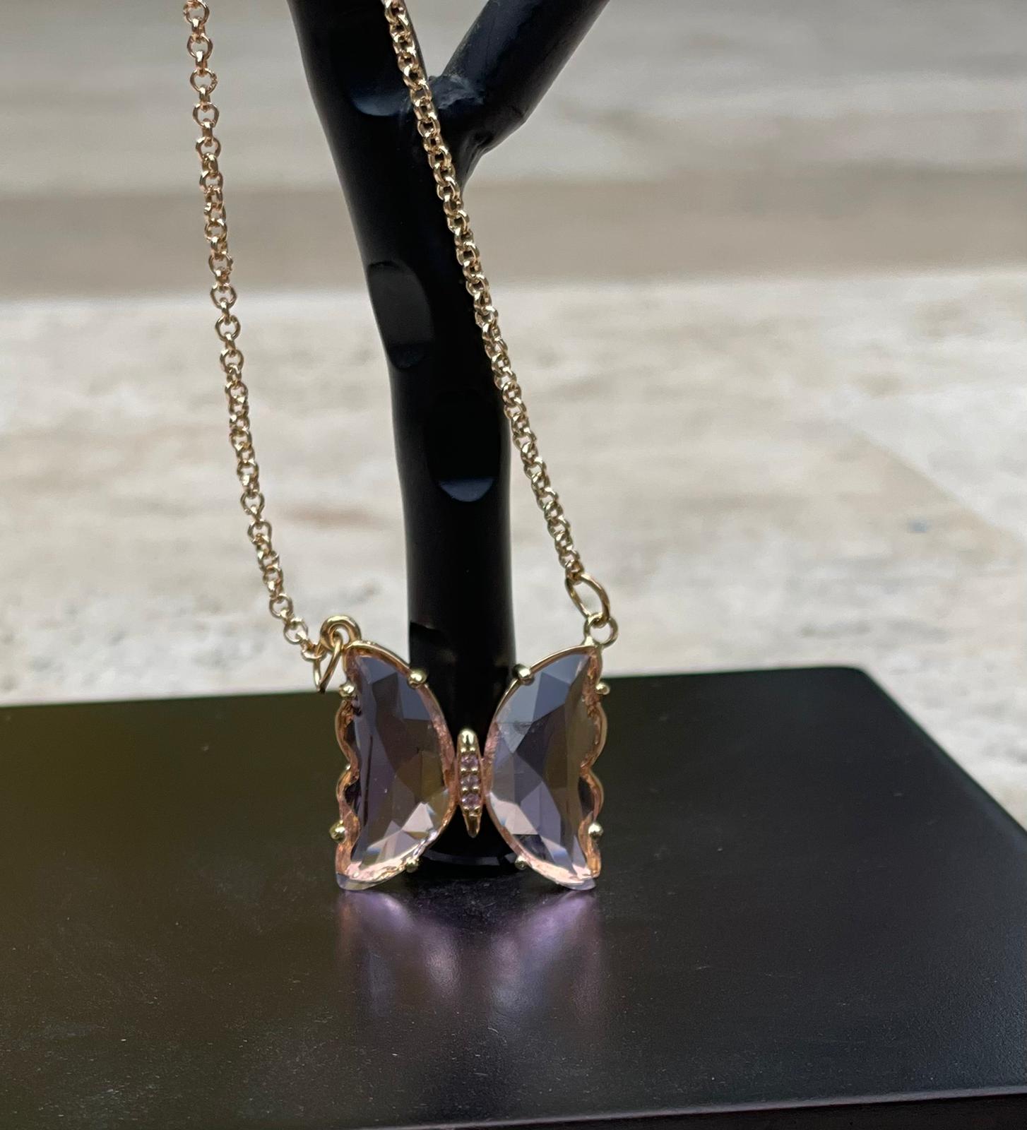 Collar de Mariposas en Cristal
